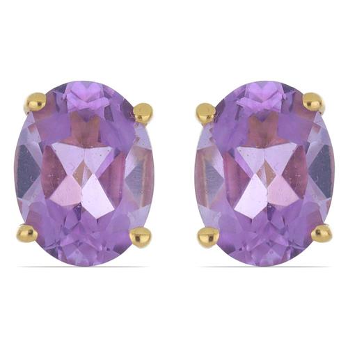 BUY 925 SILVER NATURAL BRAZILIAN AMETHYST GEMSTONE EARRING